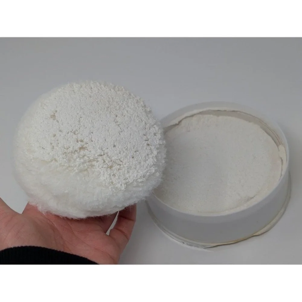 Vintage‎ Chanel White Bath Powder Compact Case Puff and Powder